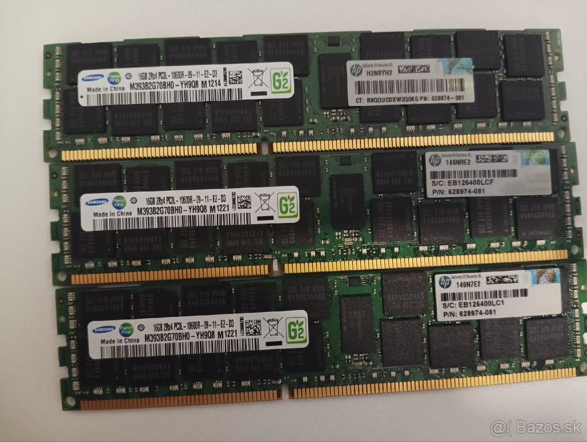 16GB PC3-10600R DDR3 1333MHz ECC Registered
