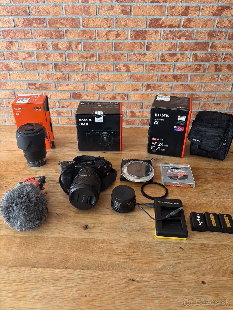 Predám Sony Alpha 6300 + objektívy + kompletná výbava