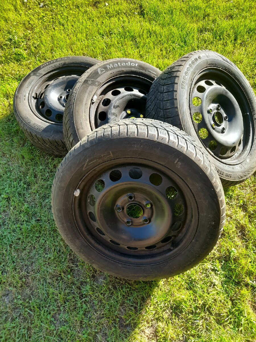 5x112 r16 plechové disky 205/55 r16 zimné pneumatiky
