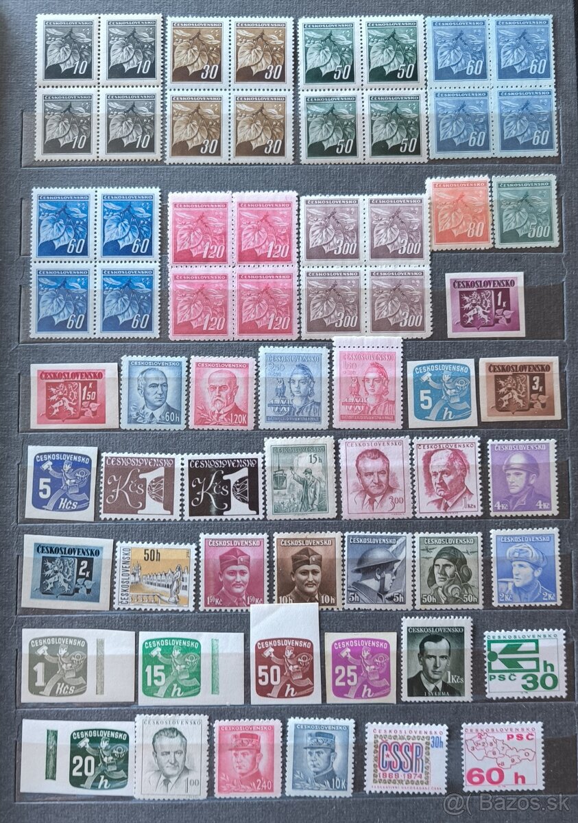 Poštové známky Československo - 250ks čisté