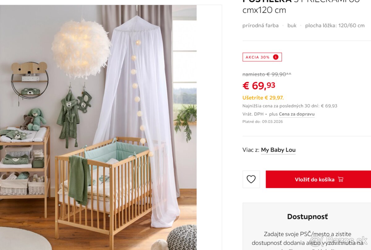 Drevená detská postieľka