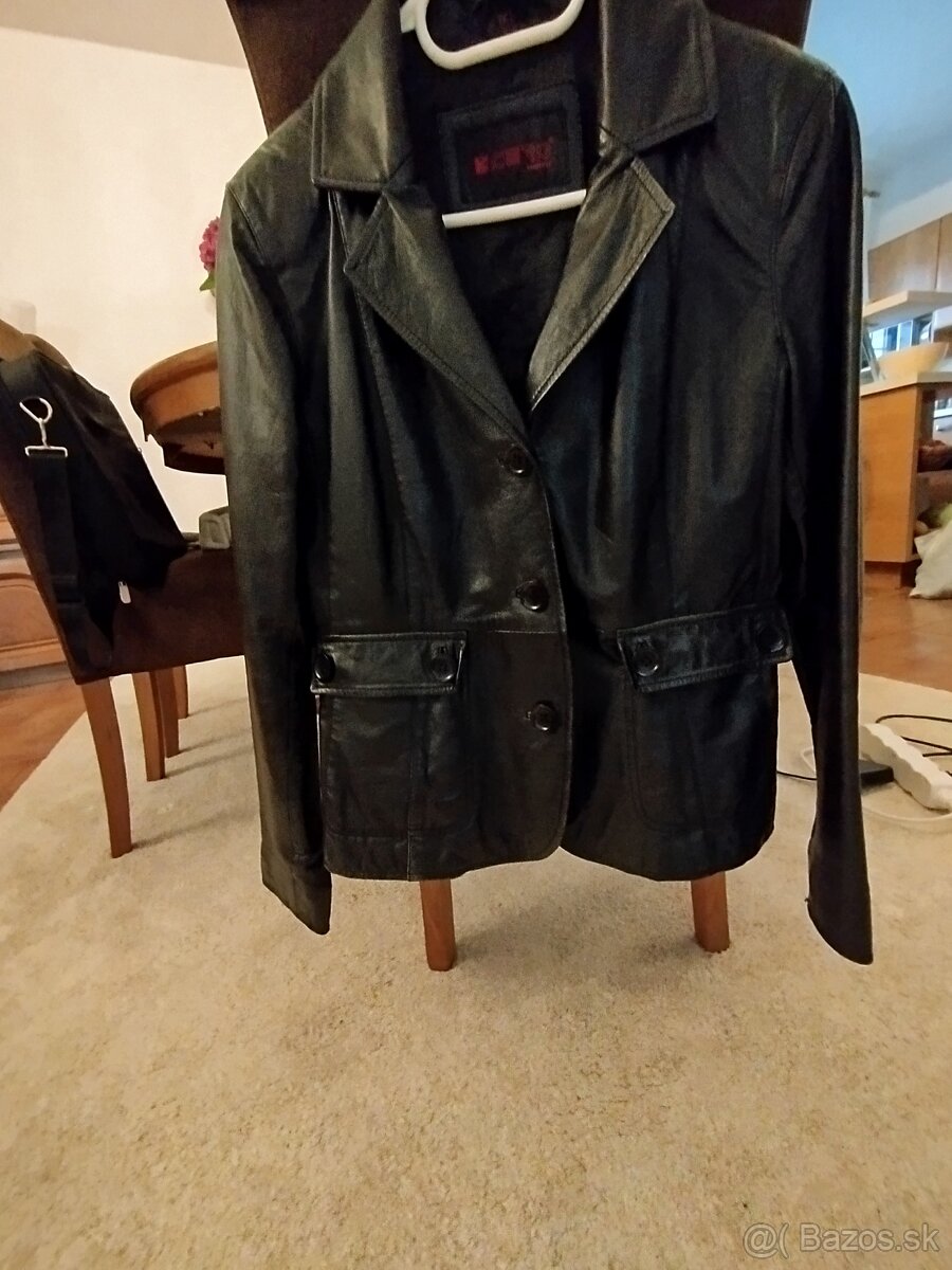 Kožená dámska bunda