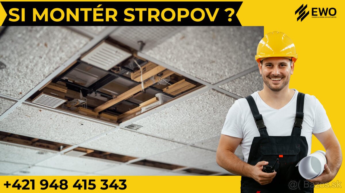Hľadáme 4 pracovníkov na montáž stropov
