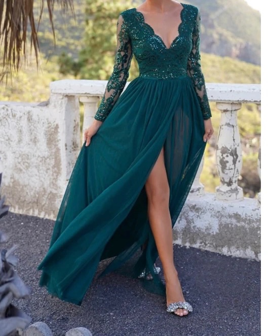 Zelené spoločenské šaty 36/S