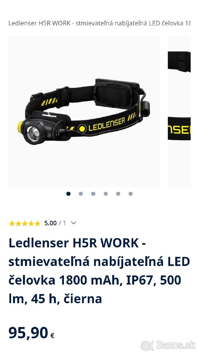 Profi led čelovka LEDLENSER H5R WORK + darček
