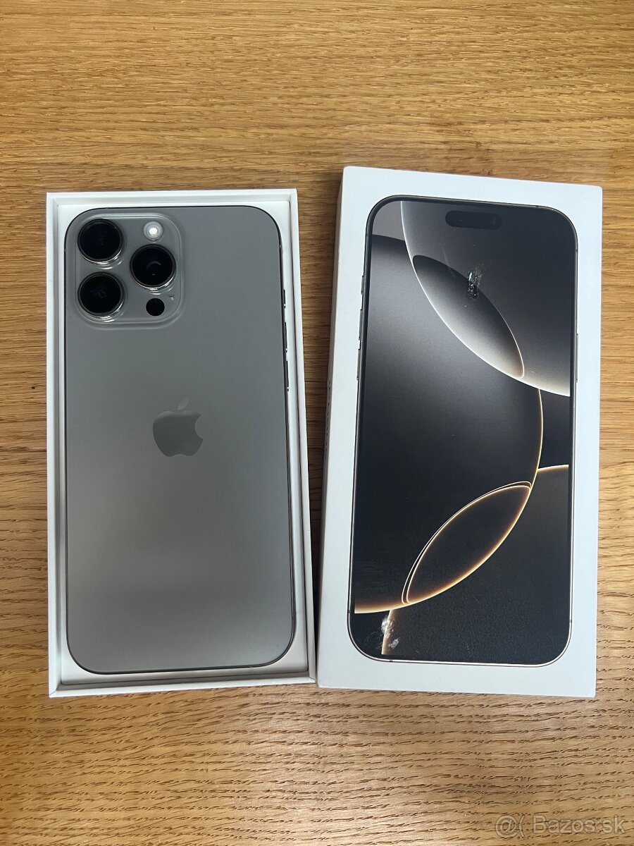 Predám iPhone 16 PRO MAX 256GB, eSIM ONLY, VOLNY, TOP stav