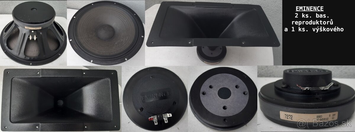 EMINENCE (USA) 2 ks. bas. reproduktorů a 1 ks. výškového