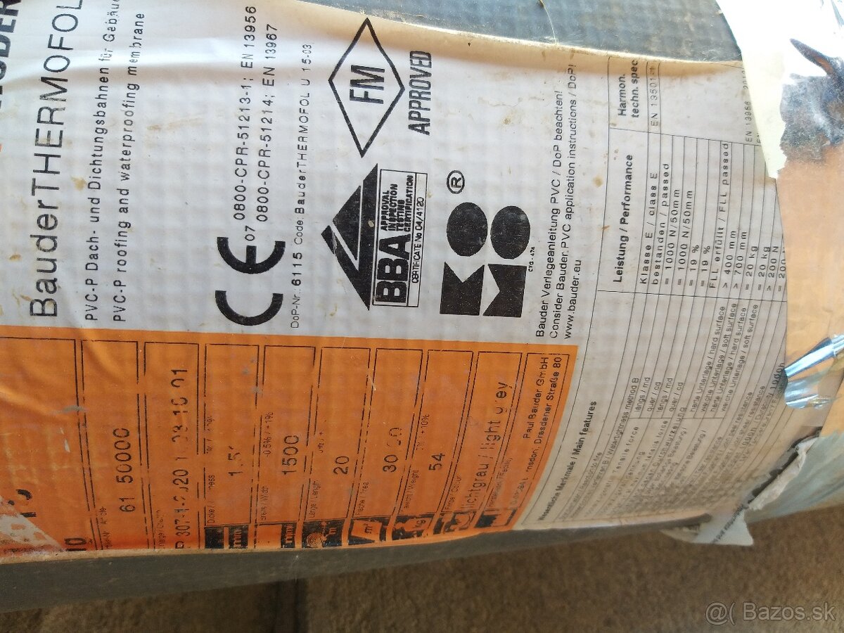 PVC folia bauder thermfolia 1.5 mm