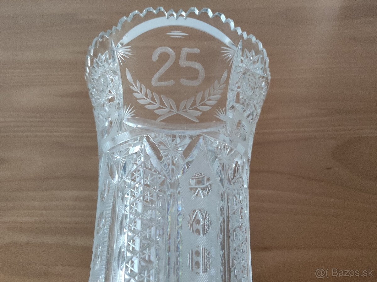 Krištáľ váza misa pohárik svietnik dóza, Sklená fľaša pohári
