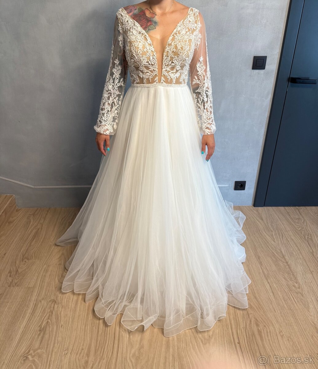 Nadherne svadobne saty s maslou