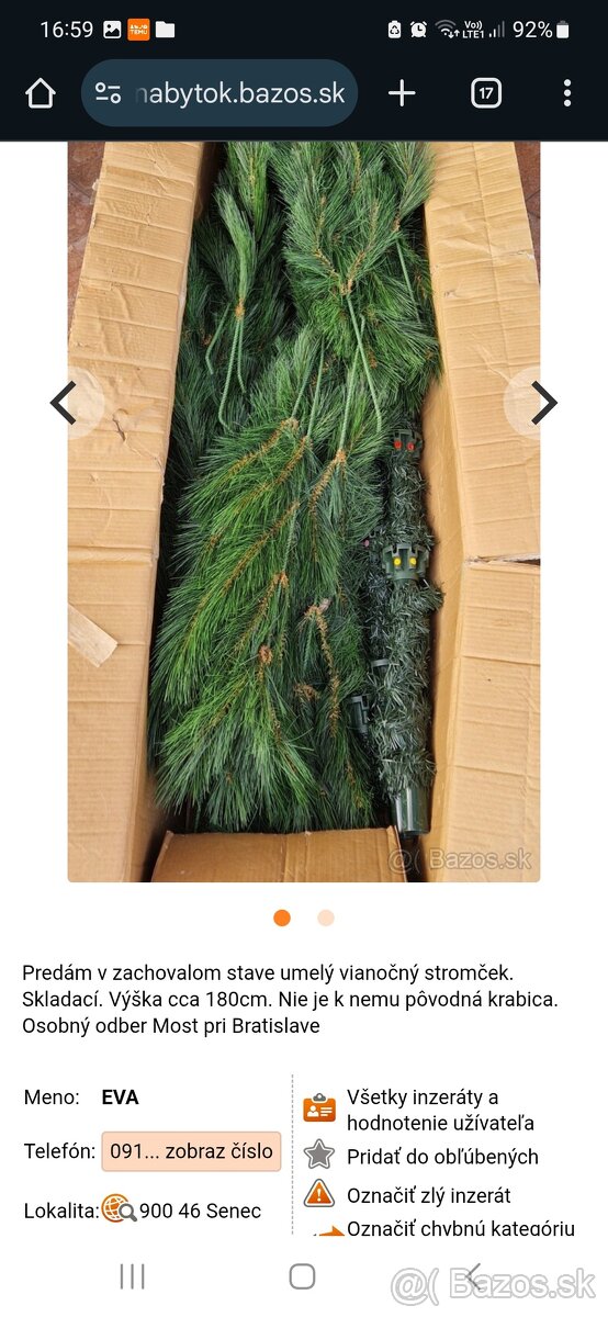 Umelý vianočný stromček