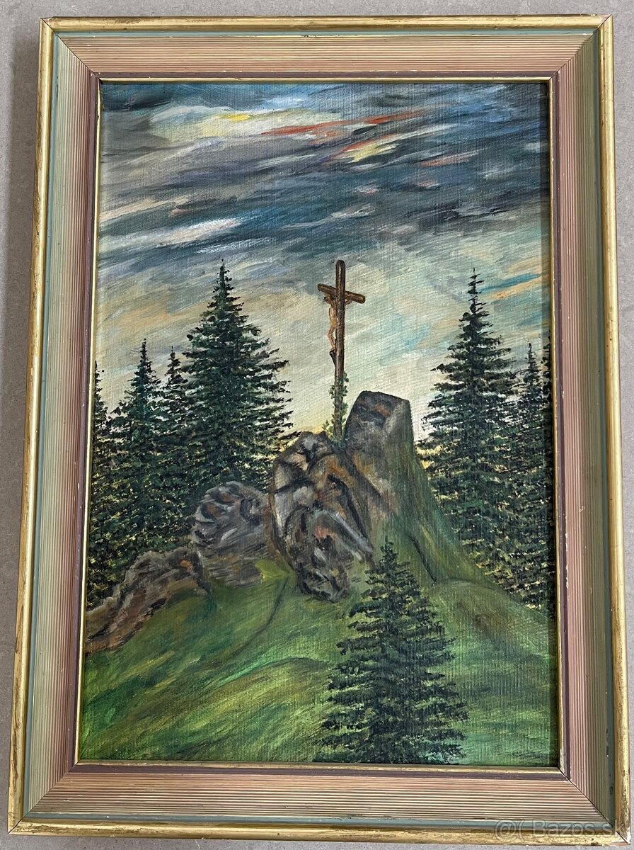 Obraz kríž v horách - oltár