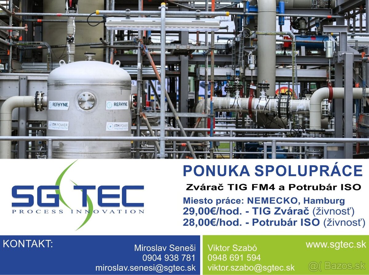 TIG Zvárač FM4 a Potrubár ISO - Hamburg, Nemecko