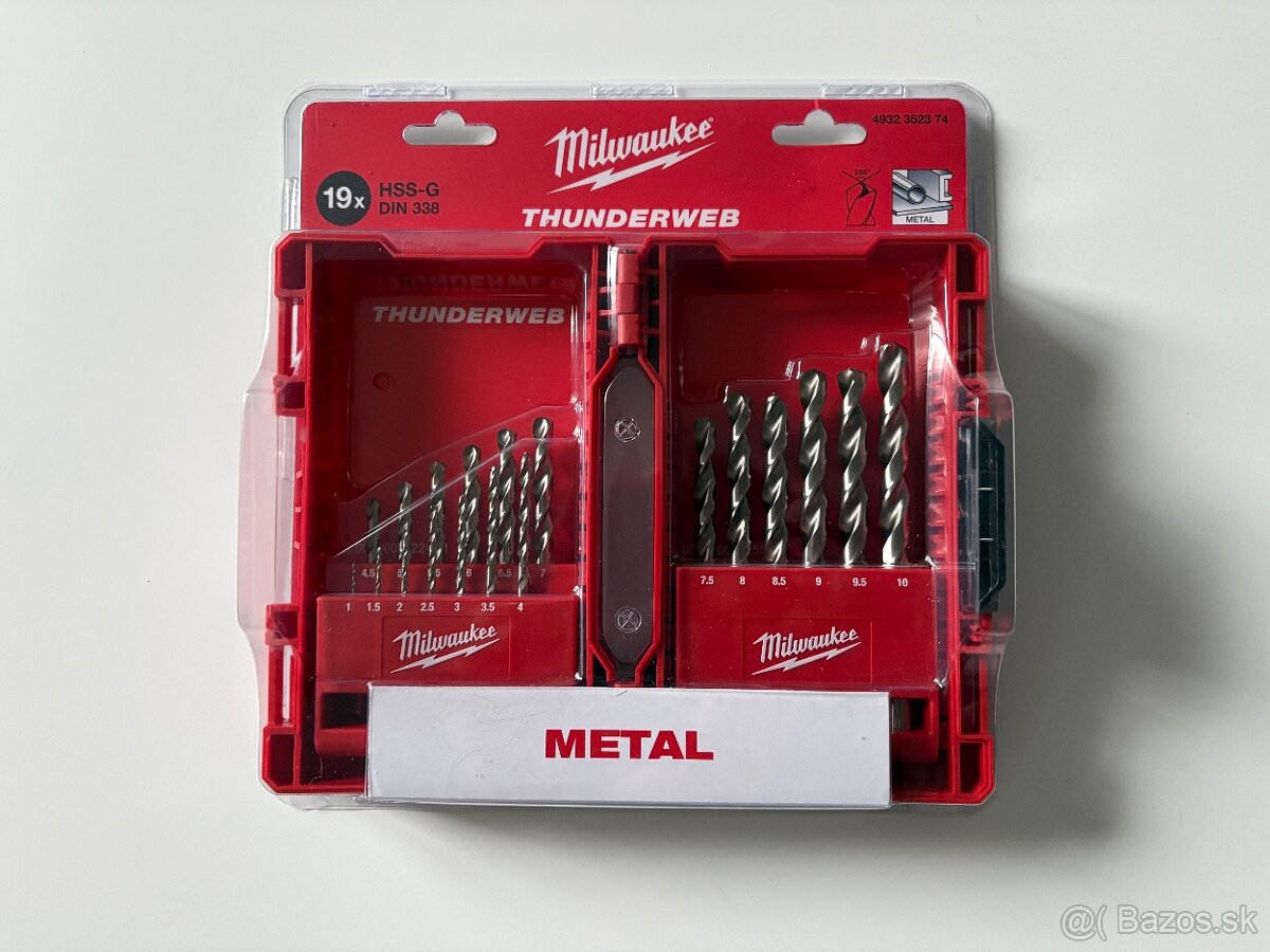 MILWAUKEE Sada vrtákov Thunderweb (1– 10 mm) 19 ks
