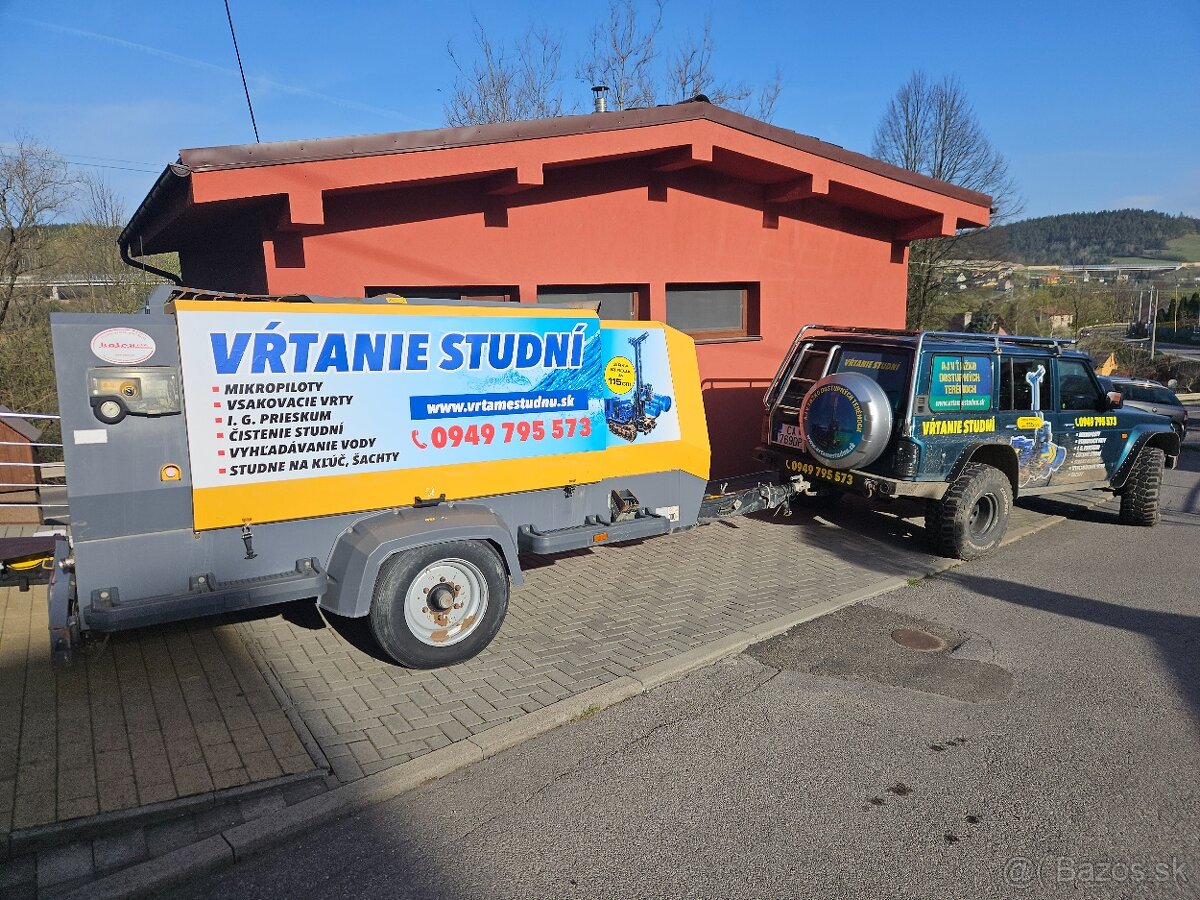 Vrtanie studni,čistenie airliftom.
