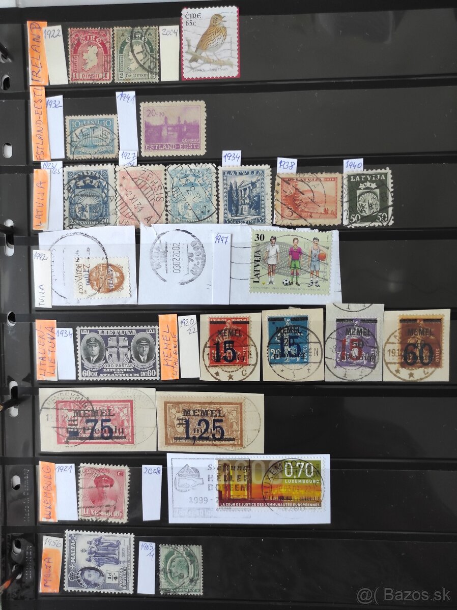 Írsko,Eesti,Latvija,Lietuva,Memel,Luxembourgh,Malta