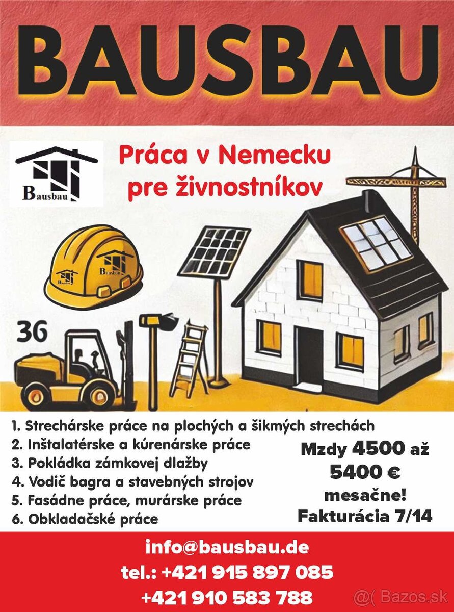 MURÁRSKE PRÁCE Nemecko praca ihned
