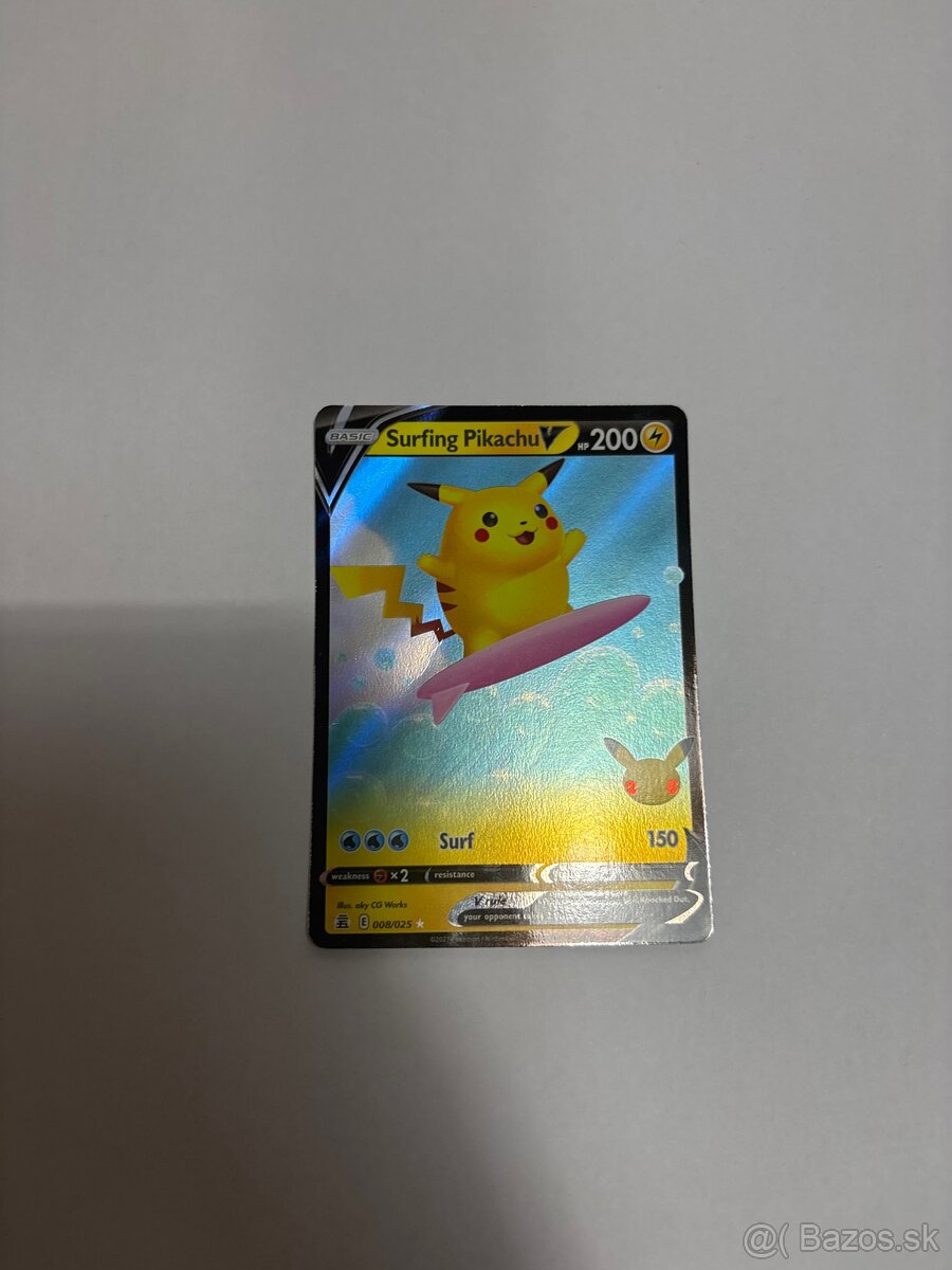 Pokémon karta surfing pikachu
