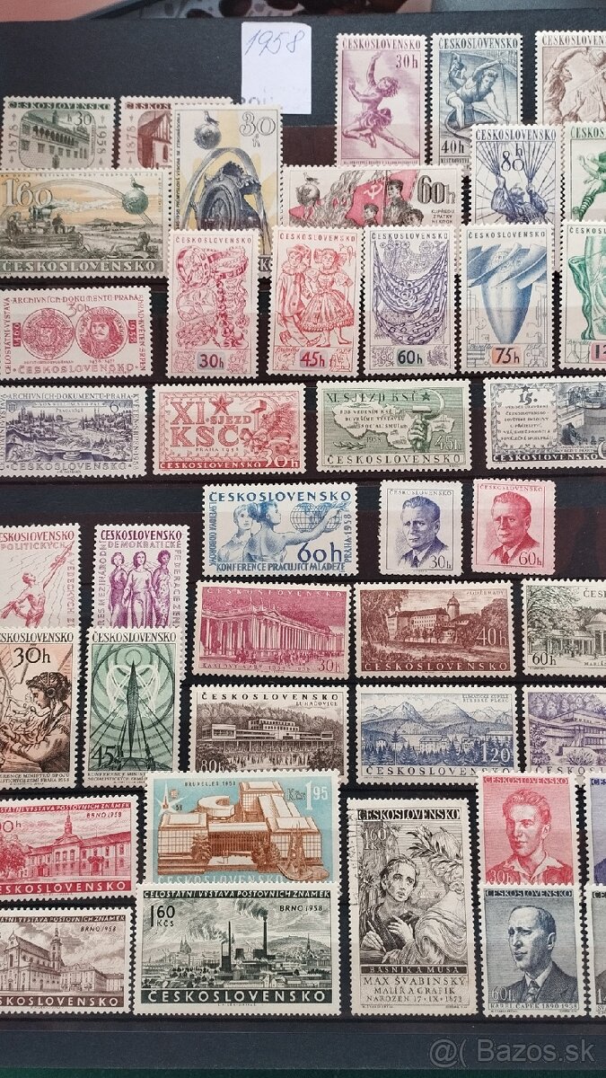 Známky Československo kompletní rok 1958