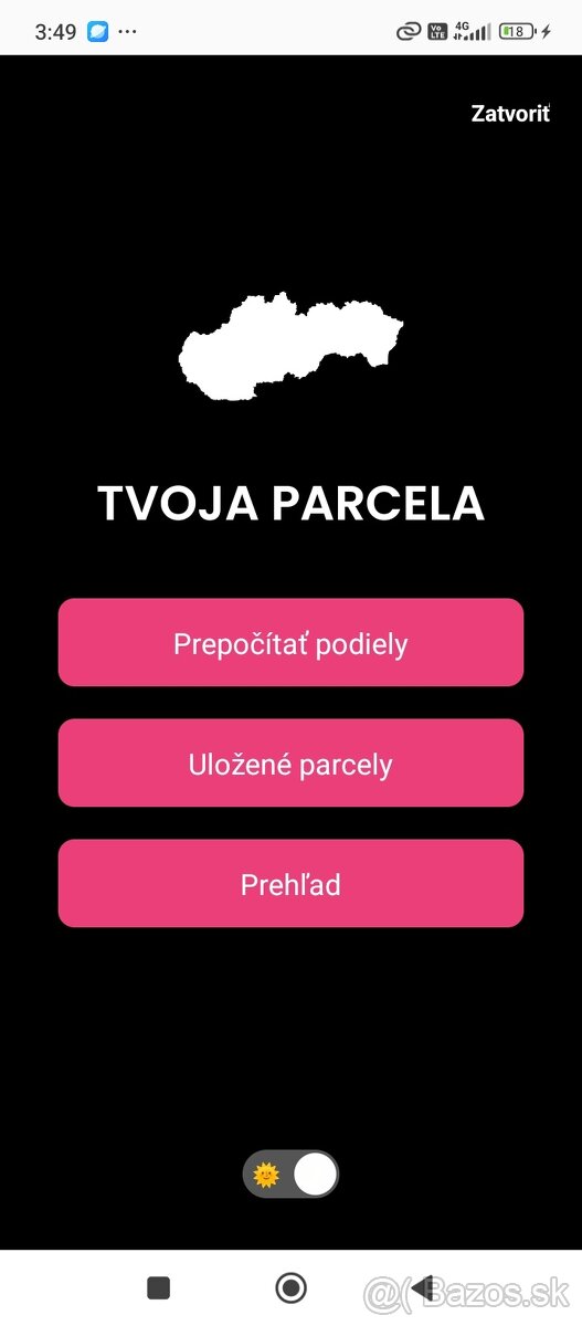 Android aplikácia - výpočet podielov v pozemku