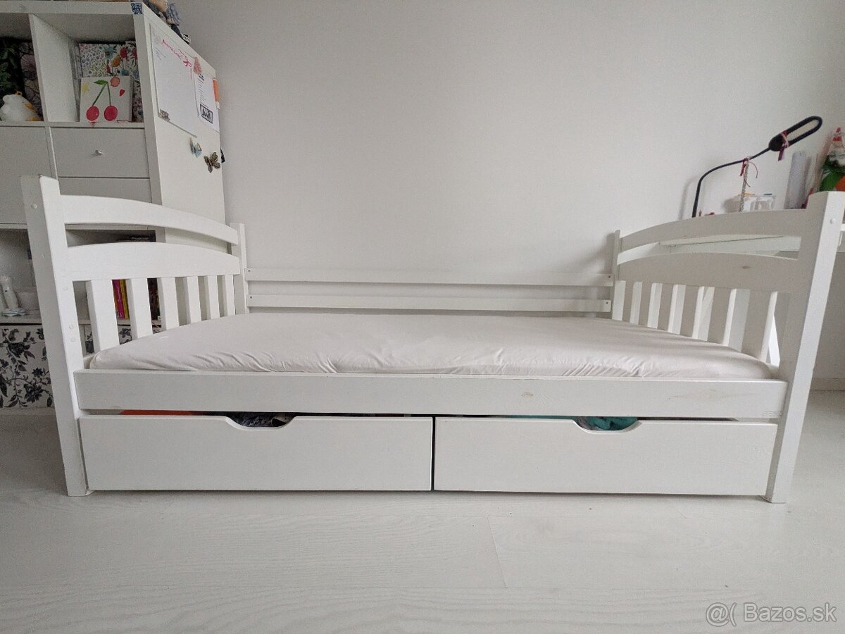 detska biela postel 180x80 cm