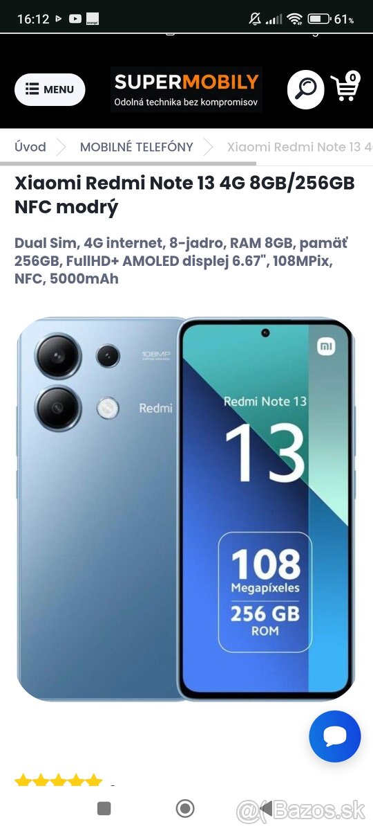 Xiaomi redmi note 13 8/gb256gb