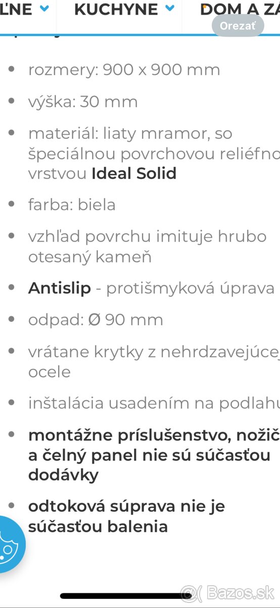 sprchova vanička