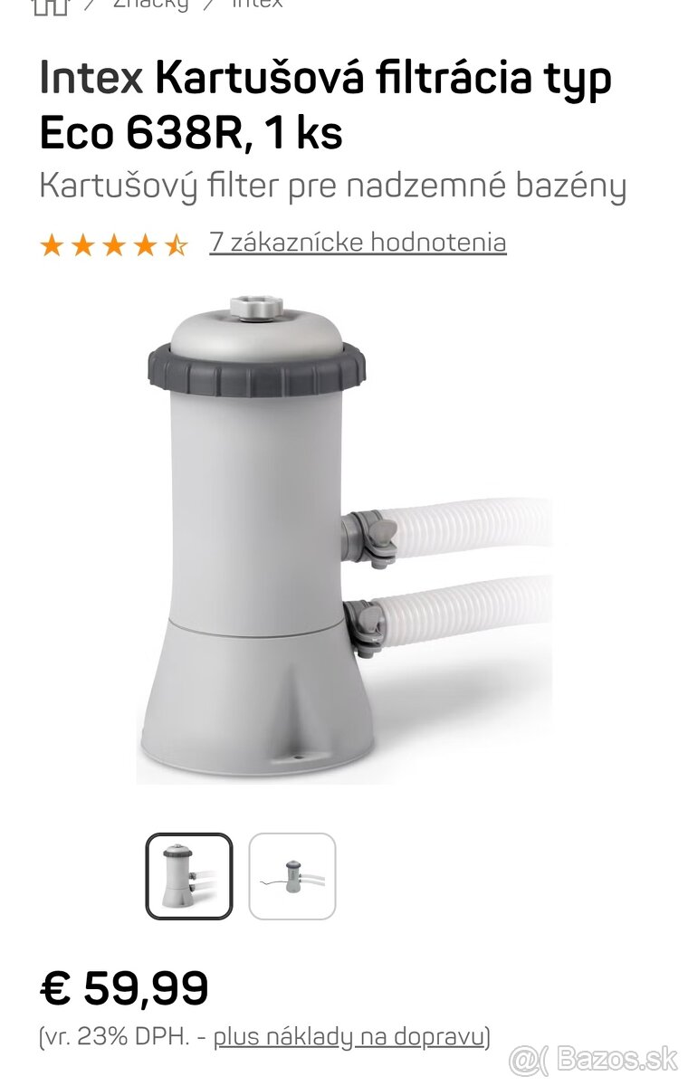Filtrácia k bazénu INTEX