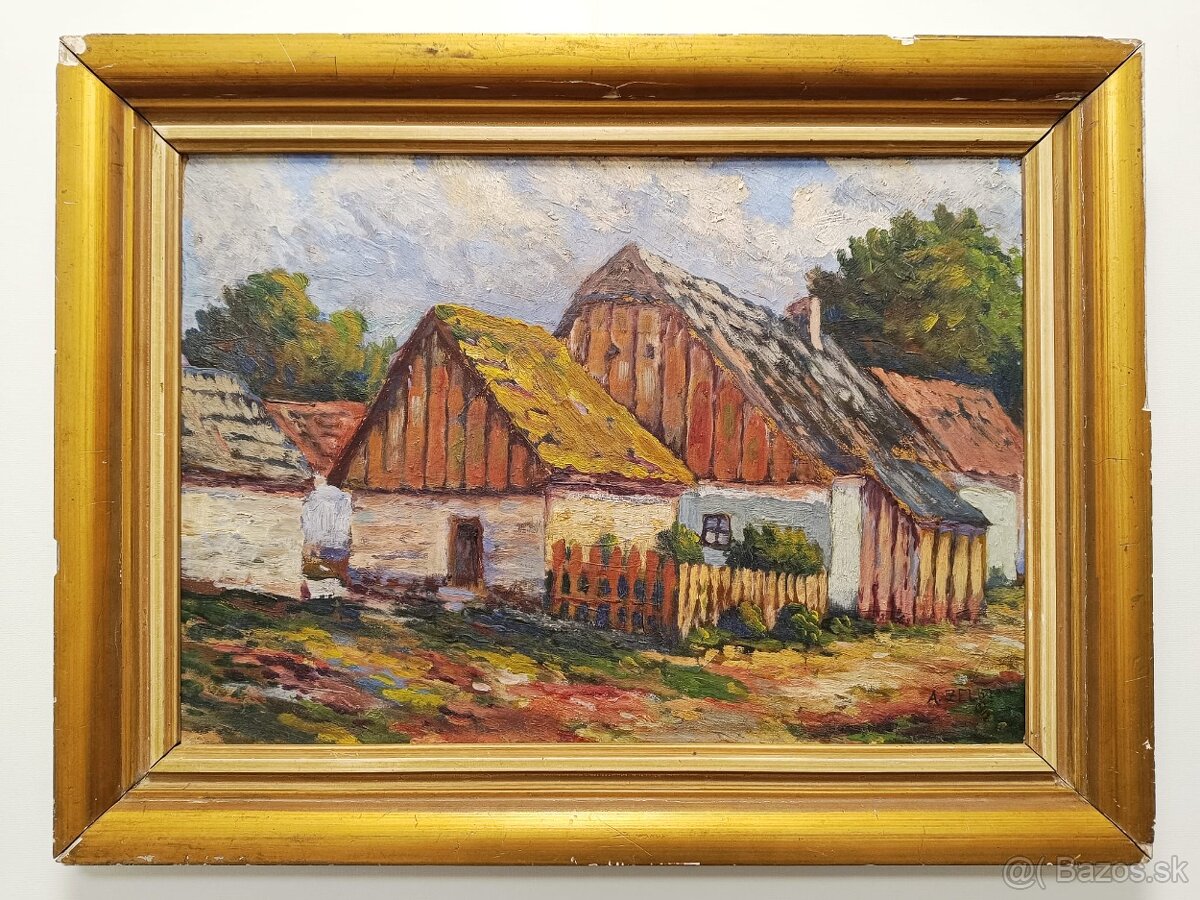 Obraz A. Zelba, Užhorod 1930, olejomalba 46x61