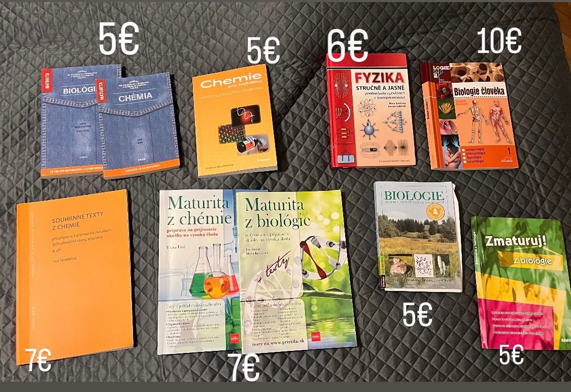 Knihy na príjmačky na medicínu + maturitu