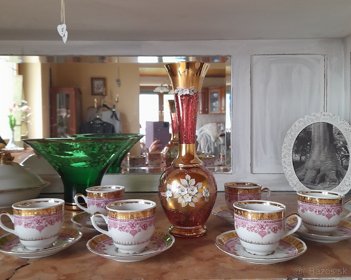 Misa, vázy, košík zn.Bohémia