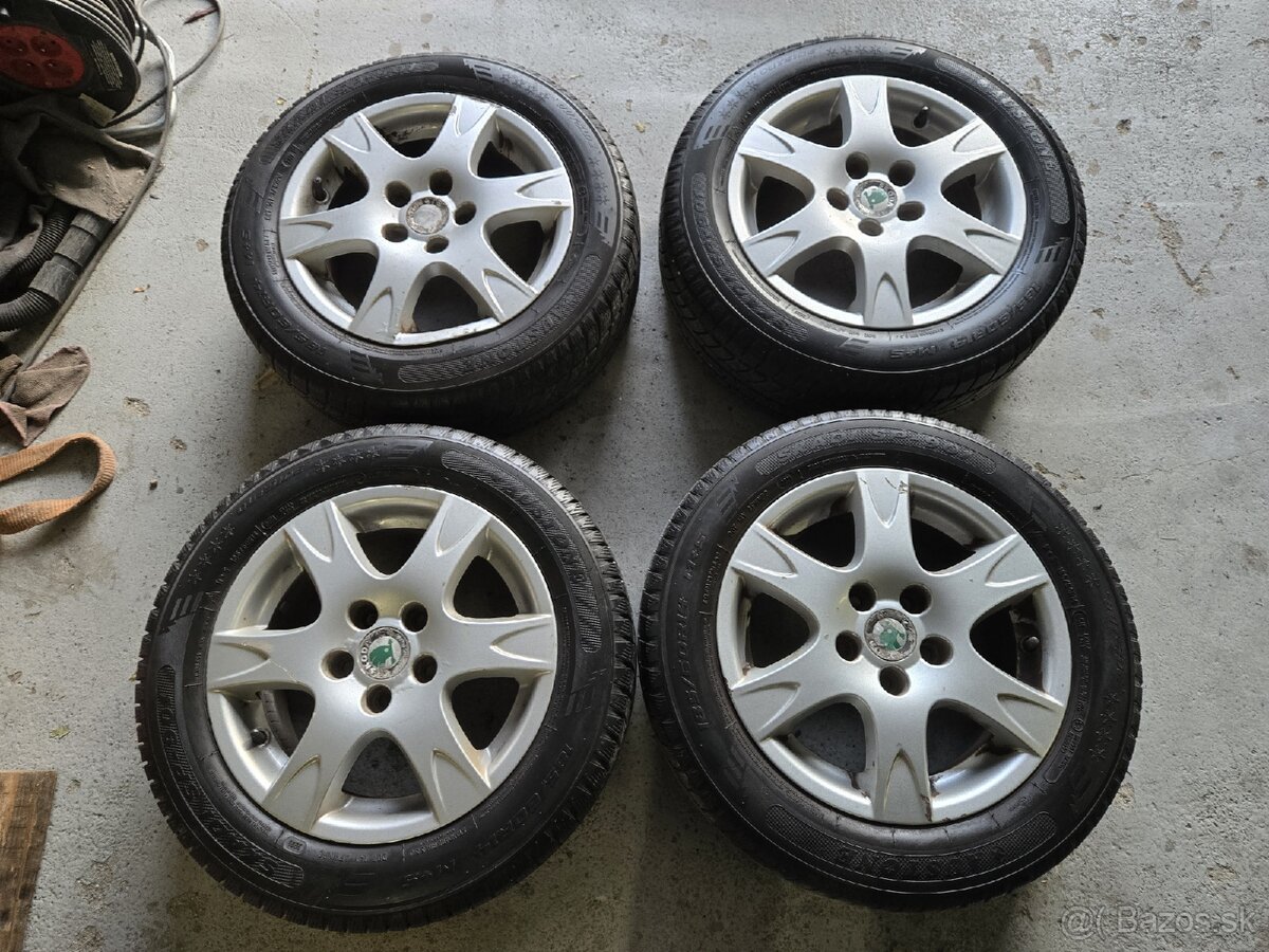 Hliníkové disky 5x100 + zimné pneu 185/60r14