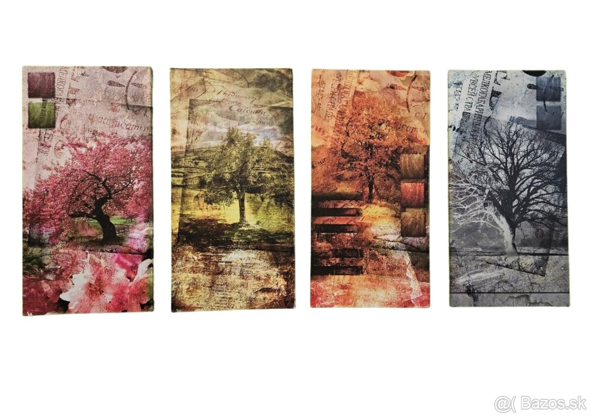 Obrazy rocne obdobia 4x (80 x 40 cm)