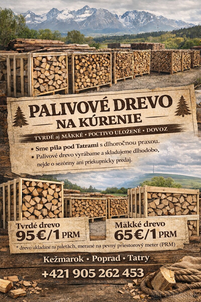 Palivové drevo na kúrenie – tvrdé / mäkké | PRM | dovoz Kežm