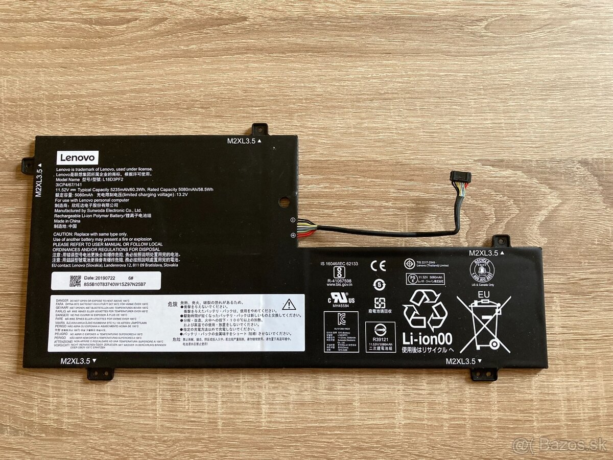Poškodená batéria do notebooku Lenovo