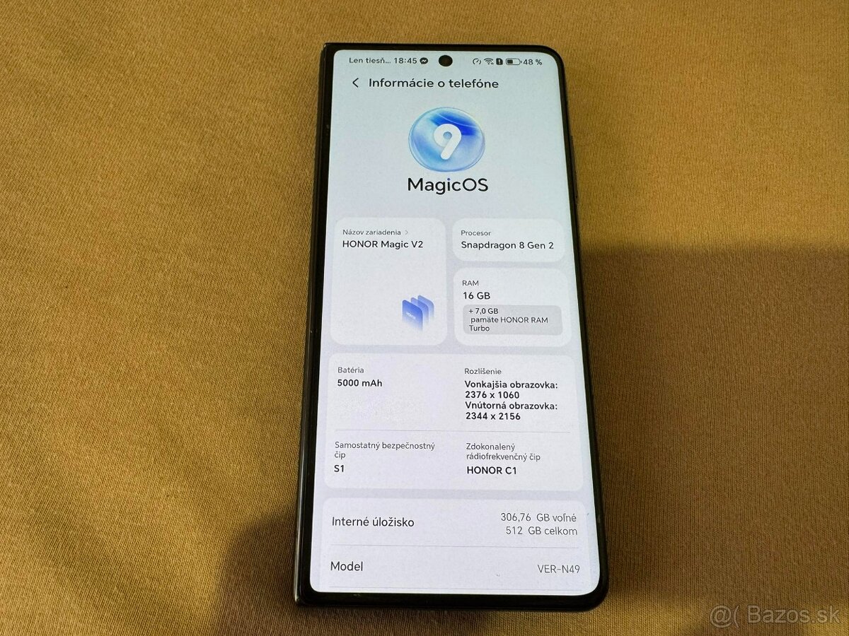 Honor Magic V2 16GB RAM 512GB Snapdragon 8 Gen 2 -nejde vnút