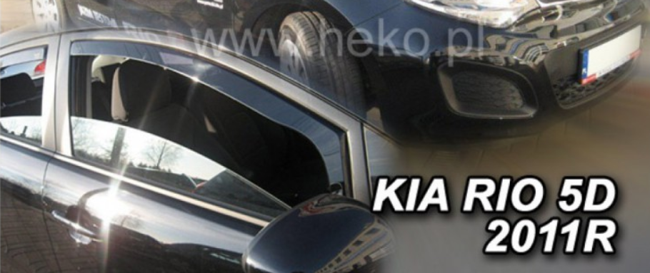 Deflektory - protiprievanové plexi Kia Rio HTB 5D 2011 - 201