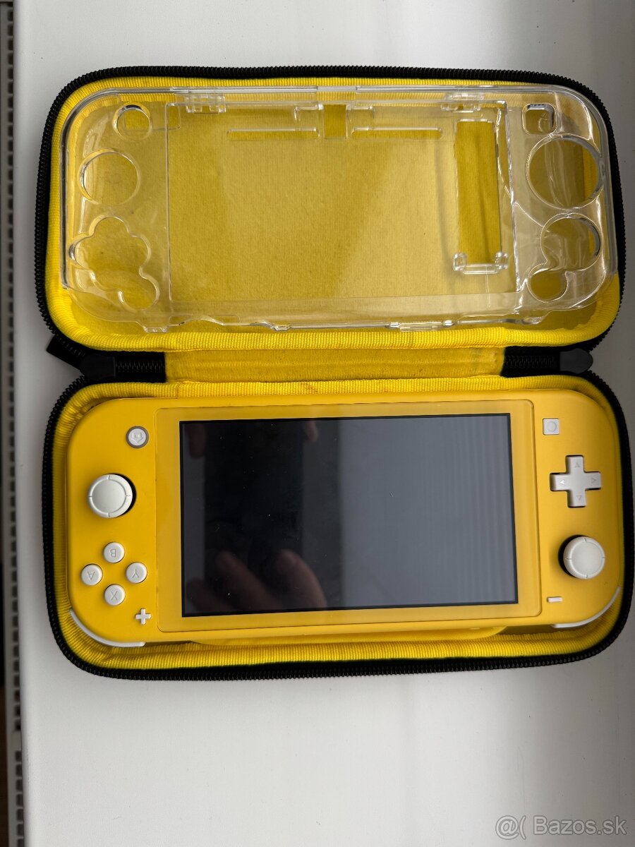 Nintendo Switch Lite Yellow + Hard case + obal + sklo