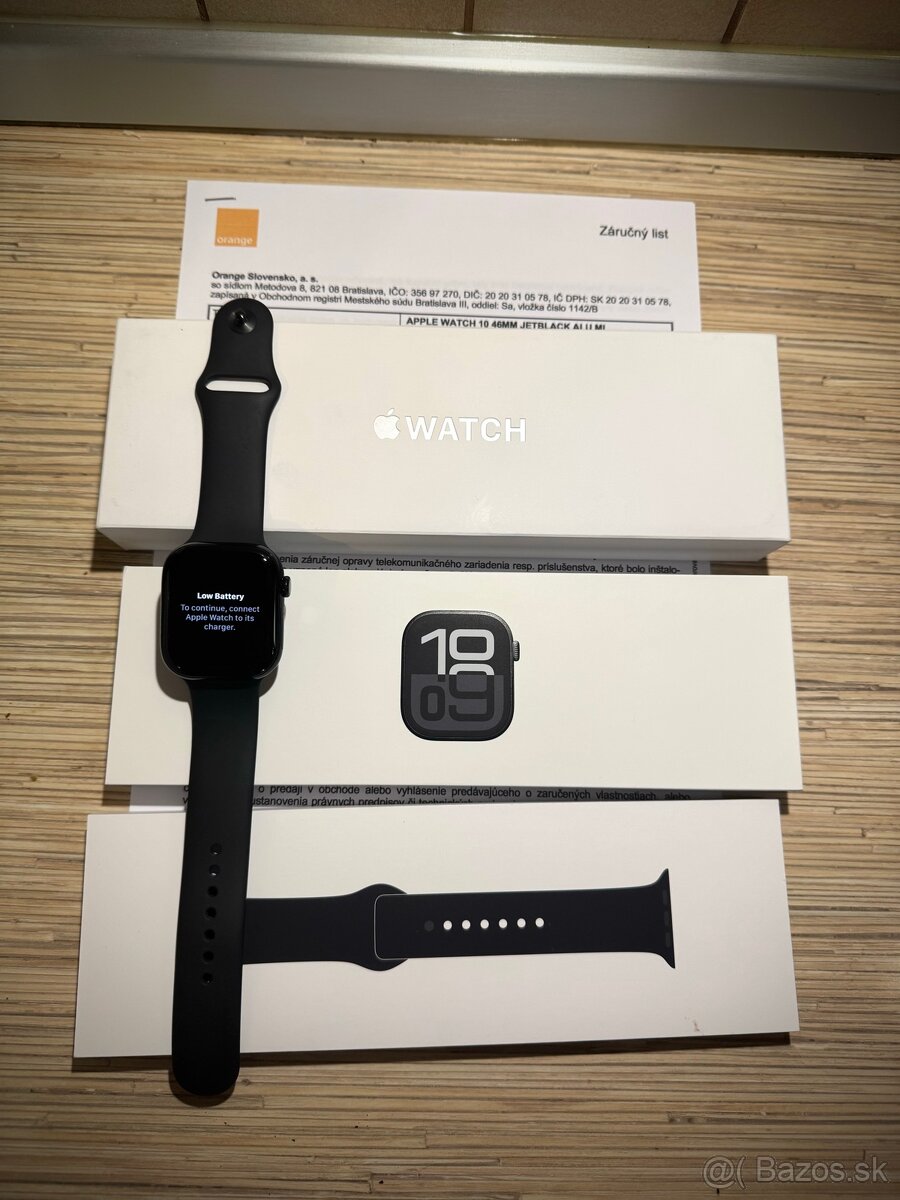 Predám Apple Watch 10 46mm JETBLACK, M/L, ZÁRUKA, NOVÉ