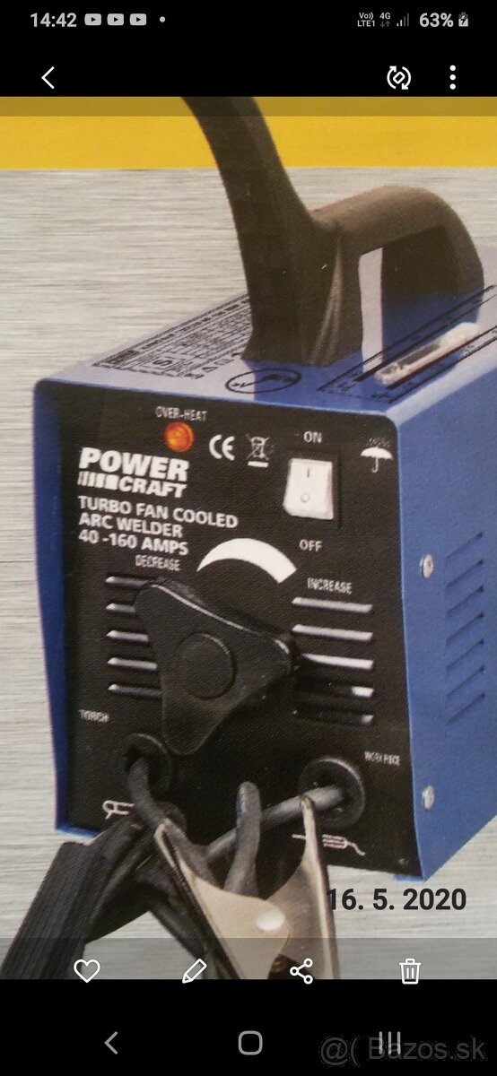 zváračka turbo fan cooled welder 40-160 amps