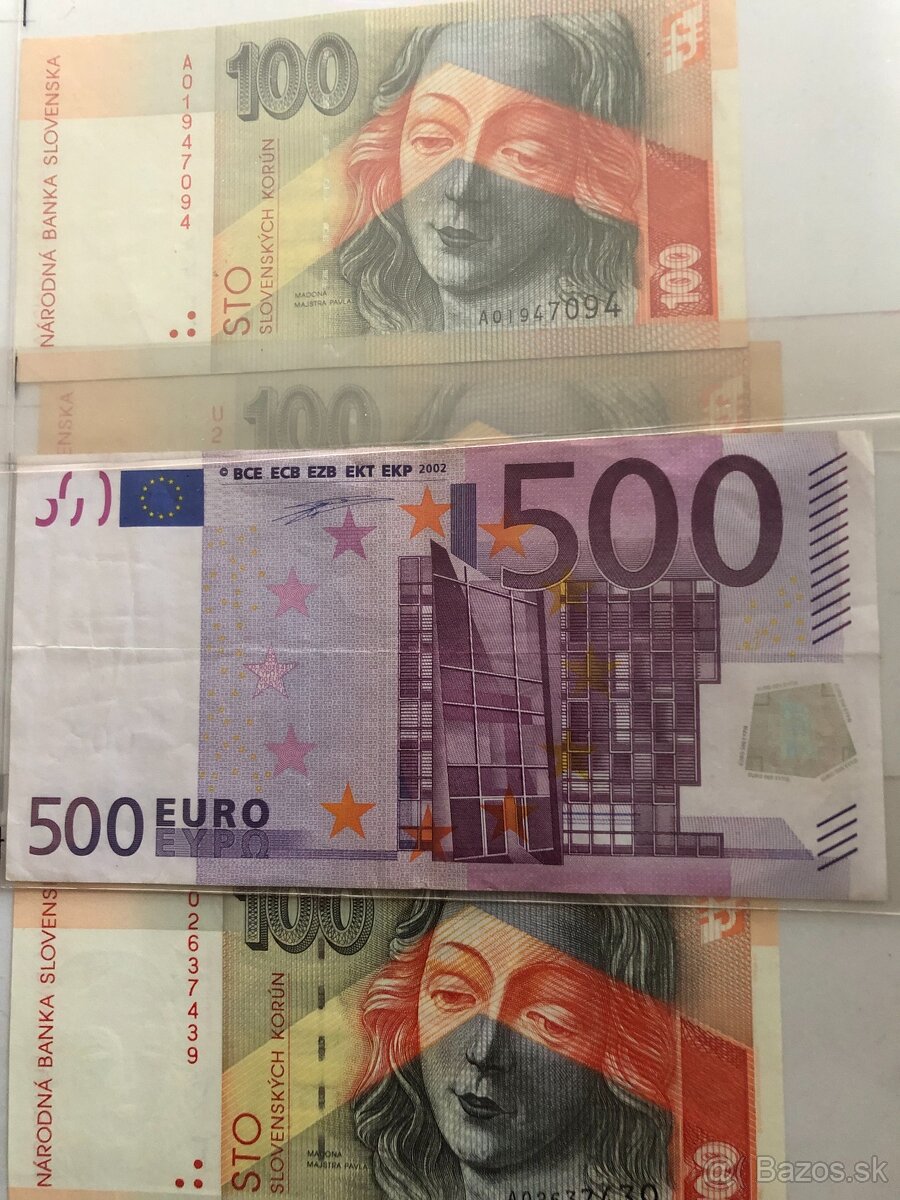 500 Eurové Bankovky