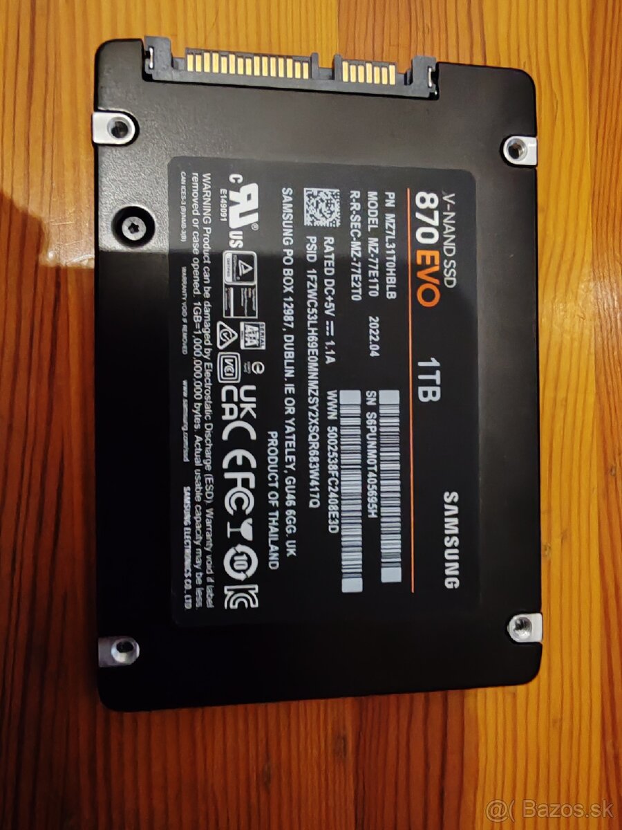 Predám SATA SSD SAMSUNG 870 EVO 1TB
