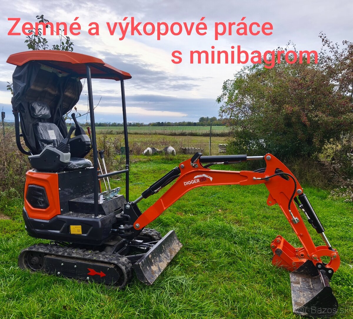Práca s minibagrom
