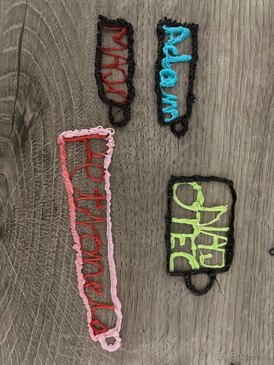 3D klúčenky s vlastným menom