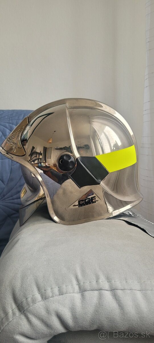 Hasičská zásahová prilba CGF Gallet strieborná #3