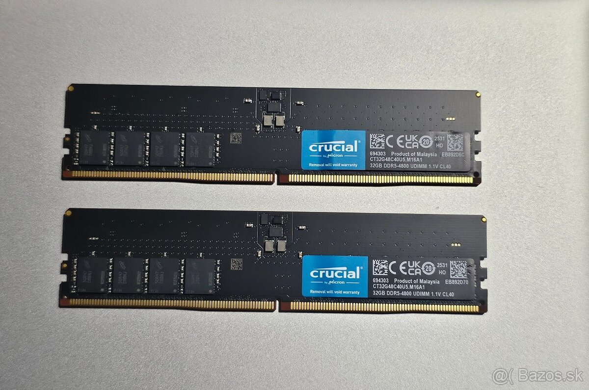 Crucial DDR5 64GB 4800MHz (2x32GB) CT2K32G48C40U5