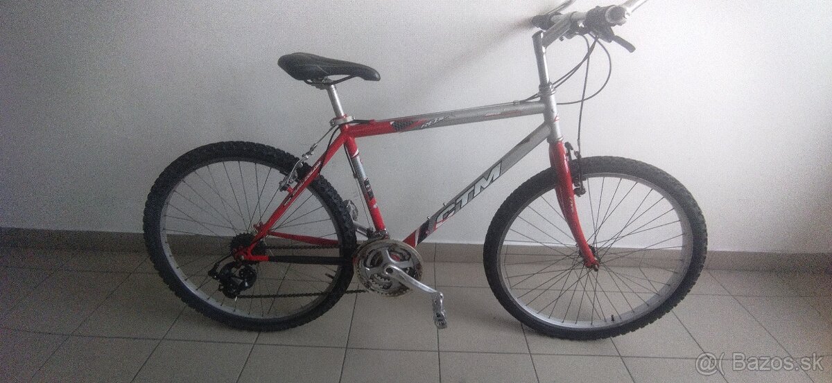 Predám horsky bicykel CTM rebel červeny 26" kolesa.radenie