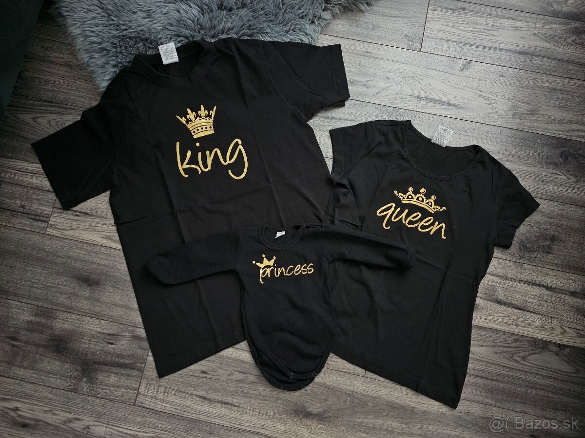 Rodinne tričká King, Queen a body Princess