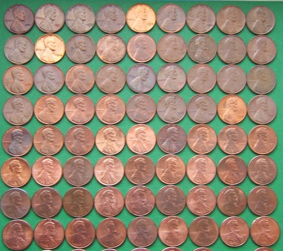 mince usa - 1 cent lincoln - sada a kusovky