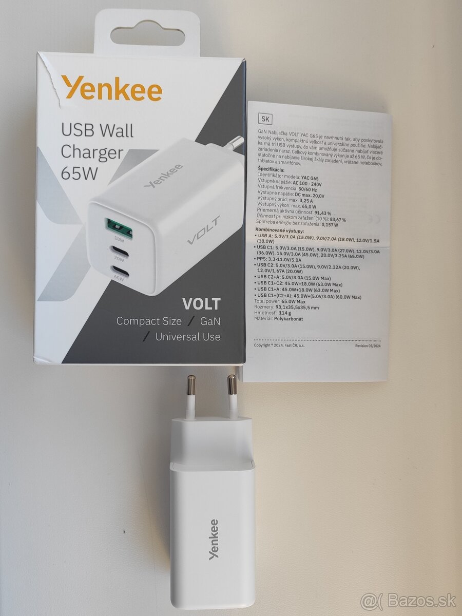 Predám nabíjačku Yenkee 65W